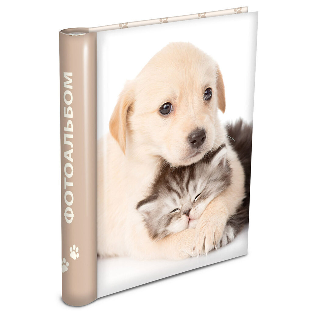 Фотоальбом магнитный 30л  23*28см спир. Puppies and kittens