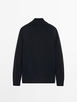 Massimo Dutti кардиган из кашемира с застежкой-молнией, темно-синий