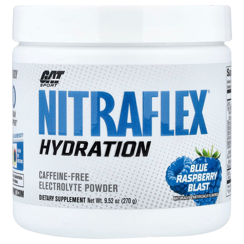 GAT, Sport, Nitraflex® Hydration, голубая малина, 270 г (9,52 унции)