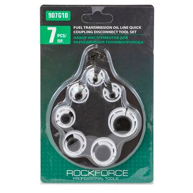 Набор приспособлений для разъединения быстросъемных соединений топливных систем и систем кондиционирования 7пр., в блистере RockForce##Rock FORCE RF-907G10