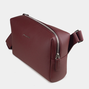 Сумка поясная Slash из кожи теленка, бордового цвета