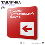 Табличка Место размещения средств противопожарной защиты, на дверь и стену, навигационная и информационная, серия CONCEPT, 18х18 см, Айдентика Технолоджи