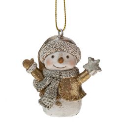 GAEM Фигурка декоративная подвесная "Снеговик", L4 W4 H5,5 см, 4в.