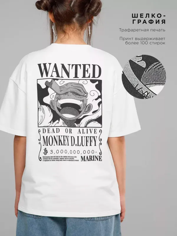 Футболка оверсайз с принтом Lyffy One Piece