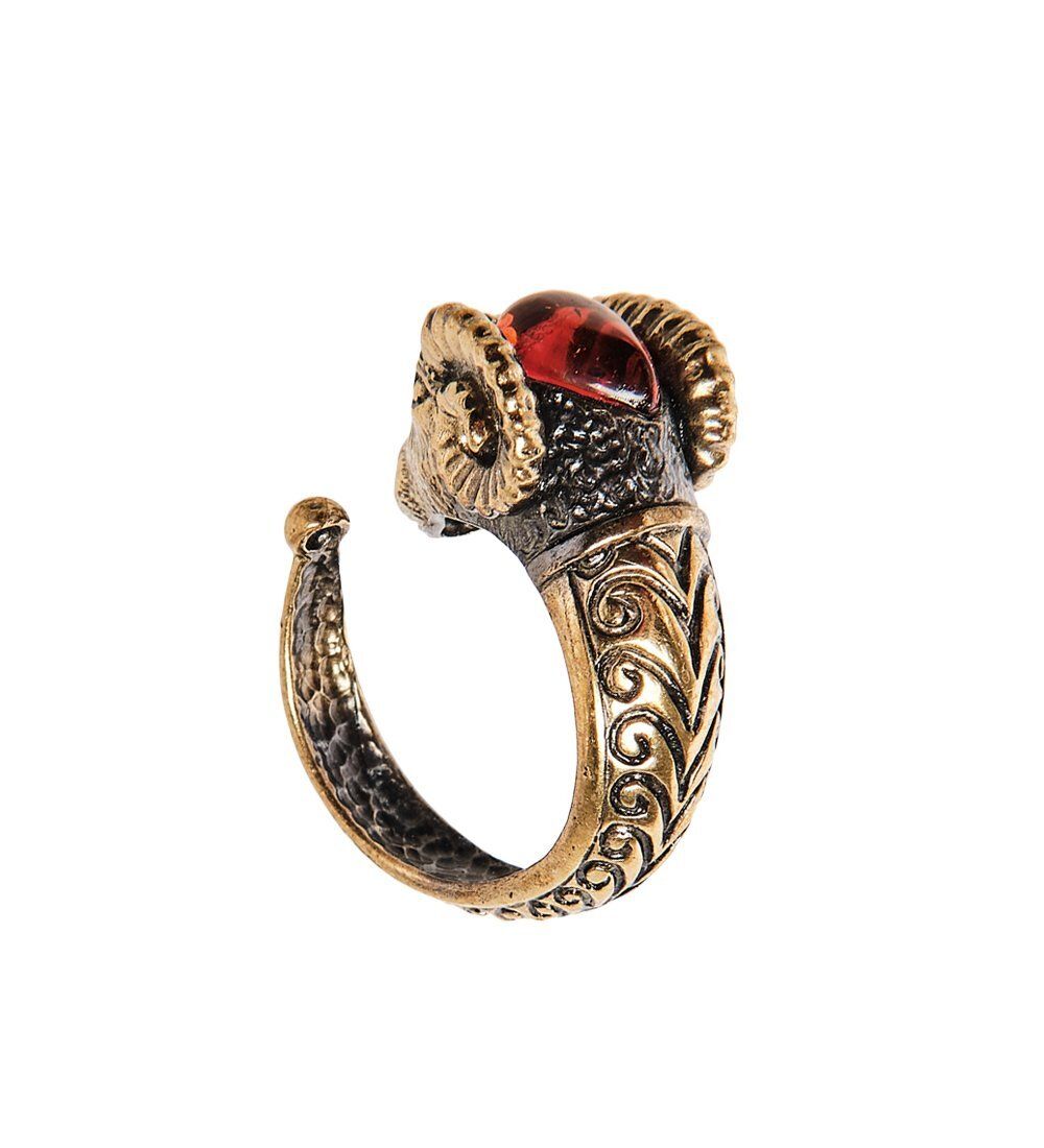 AM-2477 Кольцо «Овен» (латунь, янтарь)