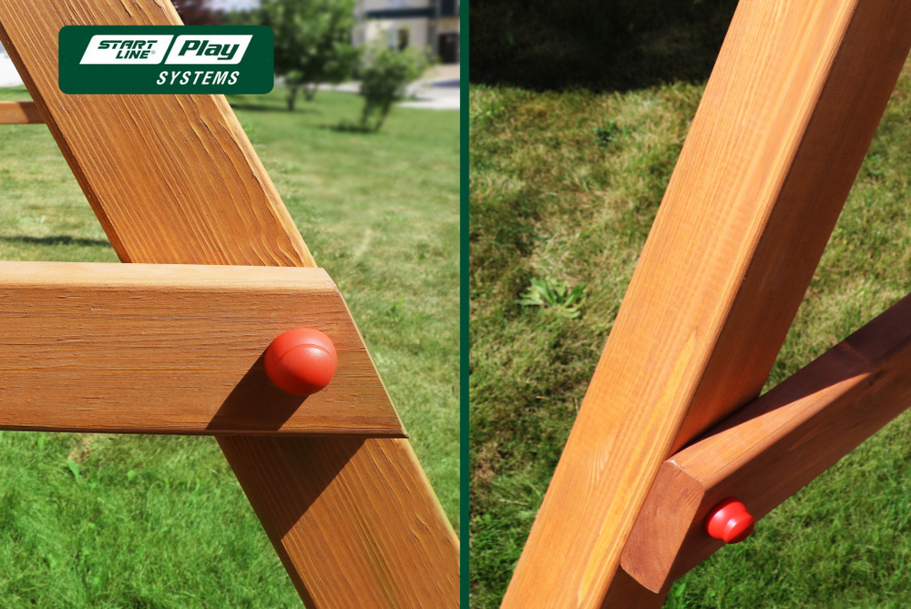 Качели деревянные + гнездо +лодочка красная