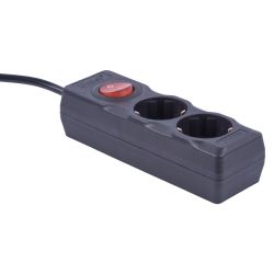 S-GCU2-3B BLACK Удлинитель серии Ultra. шнур 3м.. 2 гнезда. 16A. с-з. Черный. TM Uniel