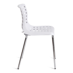 Стул SKALBERG (mod. C-084-A) металл/пластик, 46 х 56 х 79 см, White (белый) / Chrome (хром)