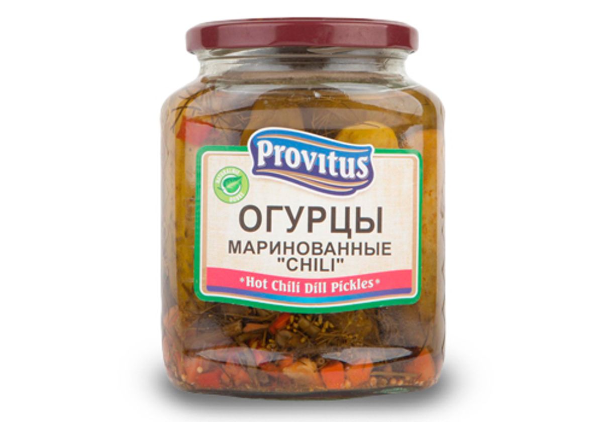 Огурцы маринованные чили Provitus, 640г