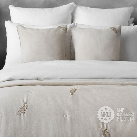 Покрывало для спальни с вышивкой МИККАА (арт. BL02-286-04) - бежевое