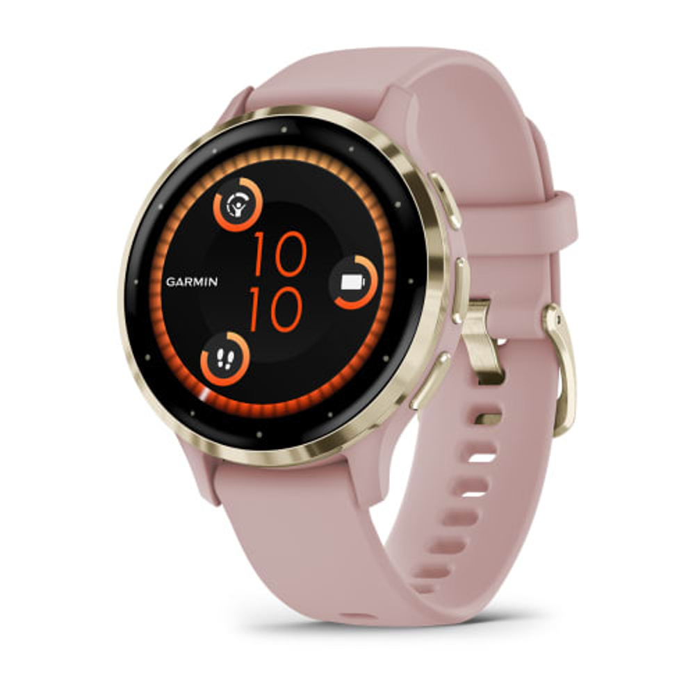 Часы Garmin Venu 3s розовые с золотистым безелем, 010-02785-03