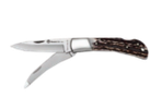 Нож Maserin лезвие 75 мм нержавеющая сталь и скиннер, рукоять олений рог 126/2CVS
