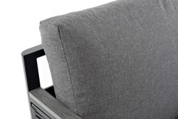 "Сан Ремо" кресло плетеное из роупа садовое, каркас алюминий темно-серый, роуп серый, ткань серая