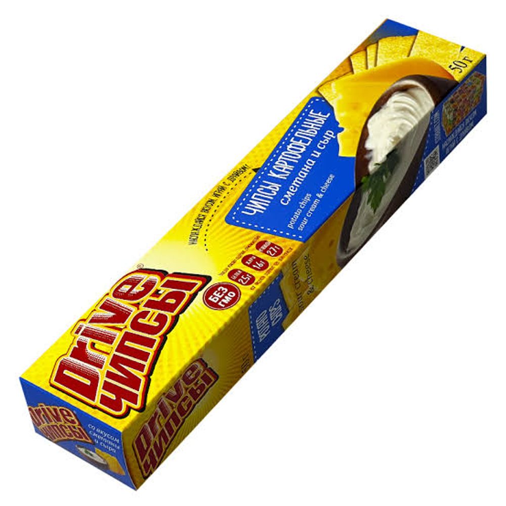 Чипсы Картофельные "Драйв" сметана и сыр 50г