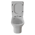 Унитаз-компакт безободковый WAVE CITY гориз, нижн, 2-кн.арм, сид. полипр, м/л, быстр, БЕЛЫЙ глянец