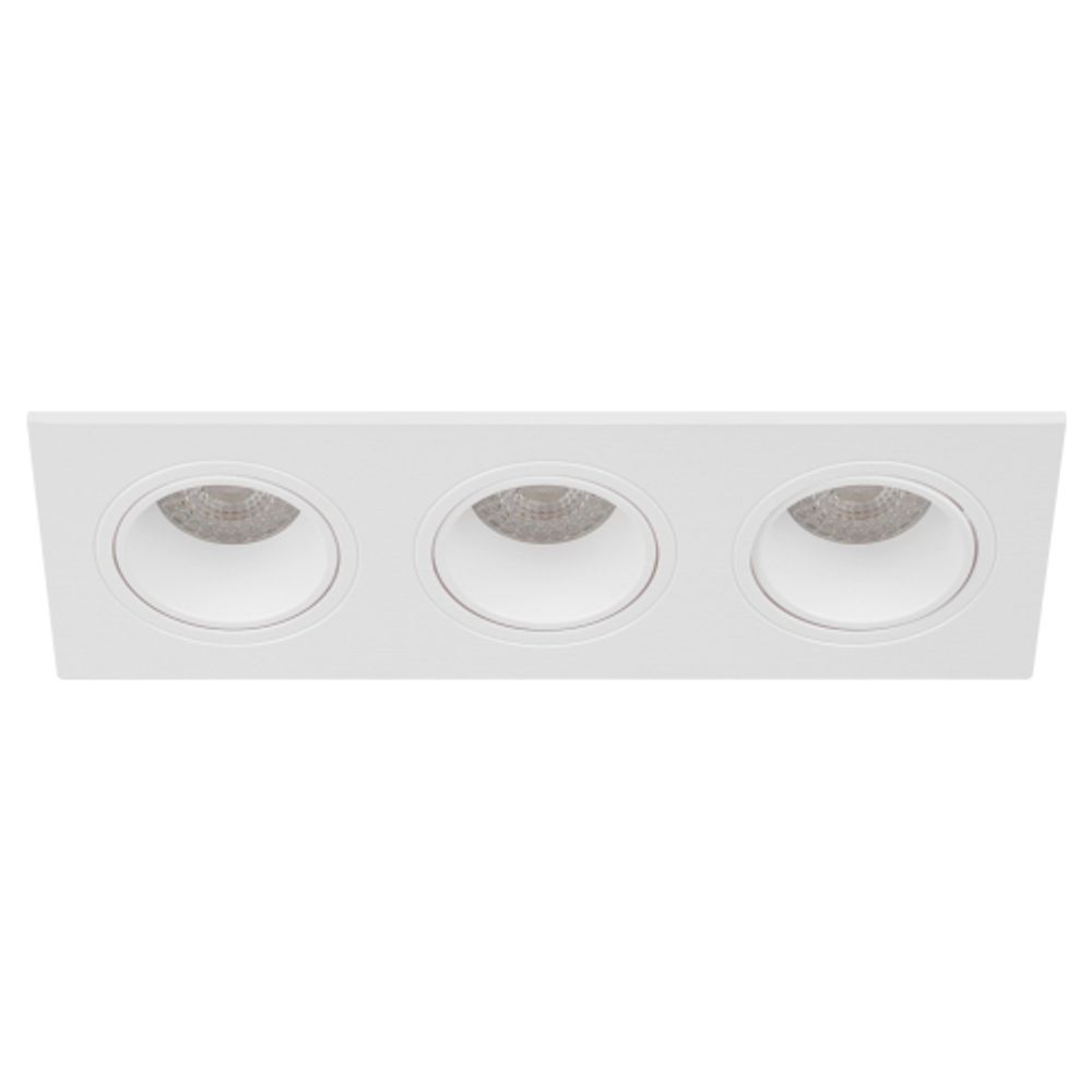 Светильник встраиваемый декоративный ЭРА KL90-3 WH под лампу MR16 GU5.3 белый пластиковый | Декоративные встраиваемые светильники