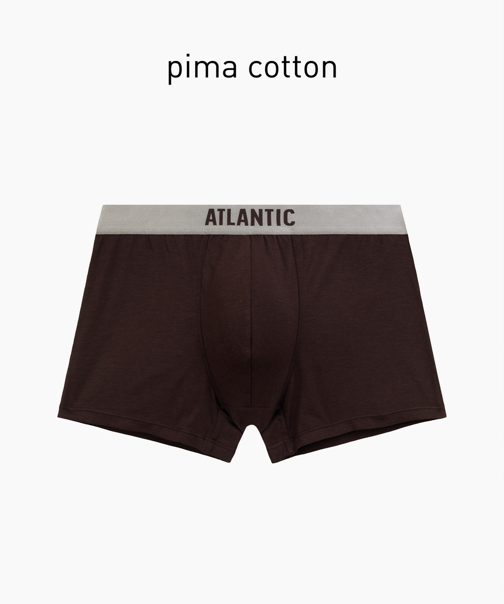 Мужские трусы шорты Atlantic, 1 шт. в уп., пима хлопок, коричневые, MH-1203