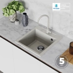 Мойка POLYGRAN ARGO-460 серый №14, смеситель SKS5 серый