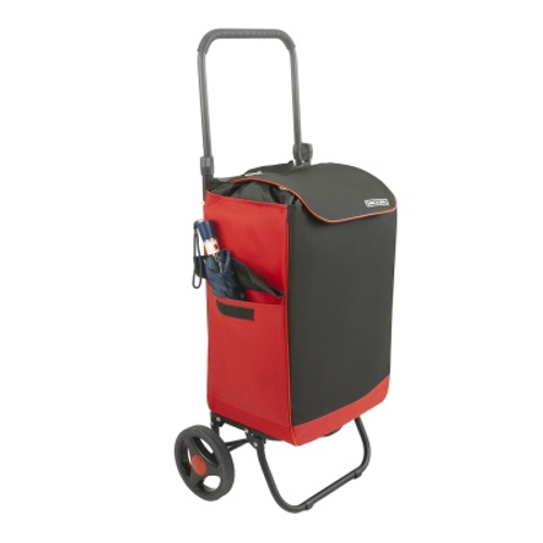 Сумка-тележка Спутник 2 Макси черный/красный