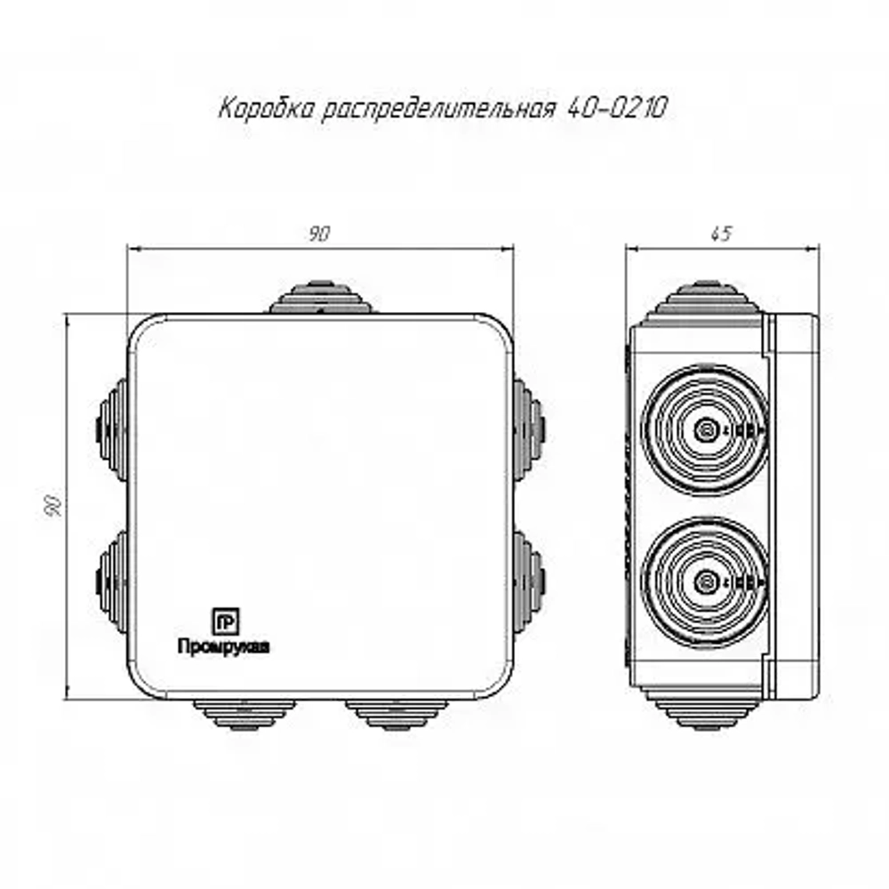 Коробка распределительная 40-0210 для о/п безгалогенная (HF) 80х80х40 1шт