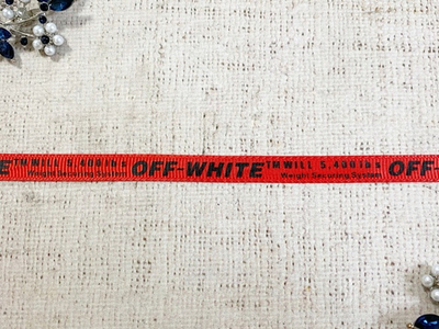 Лента репсовая с принтом, ш. 1 см, красный