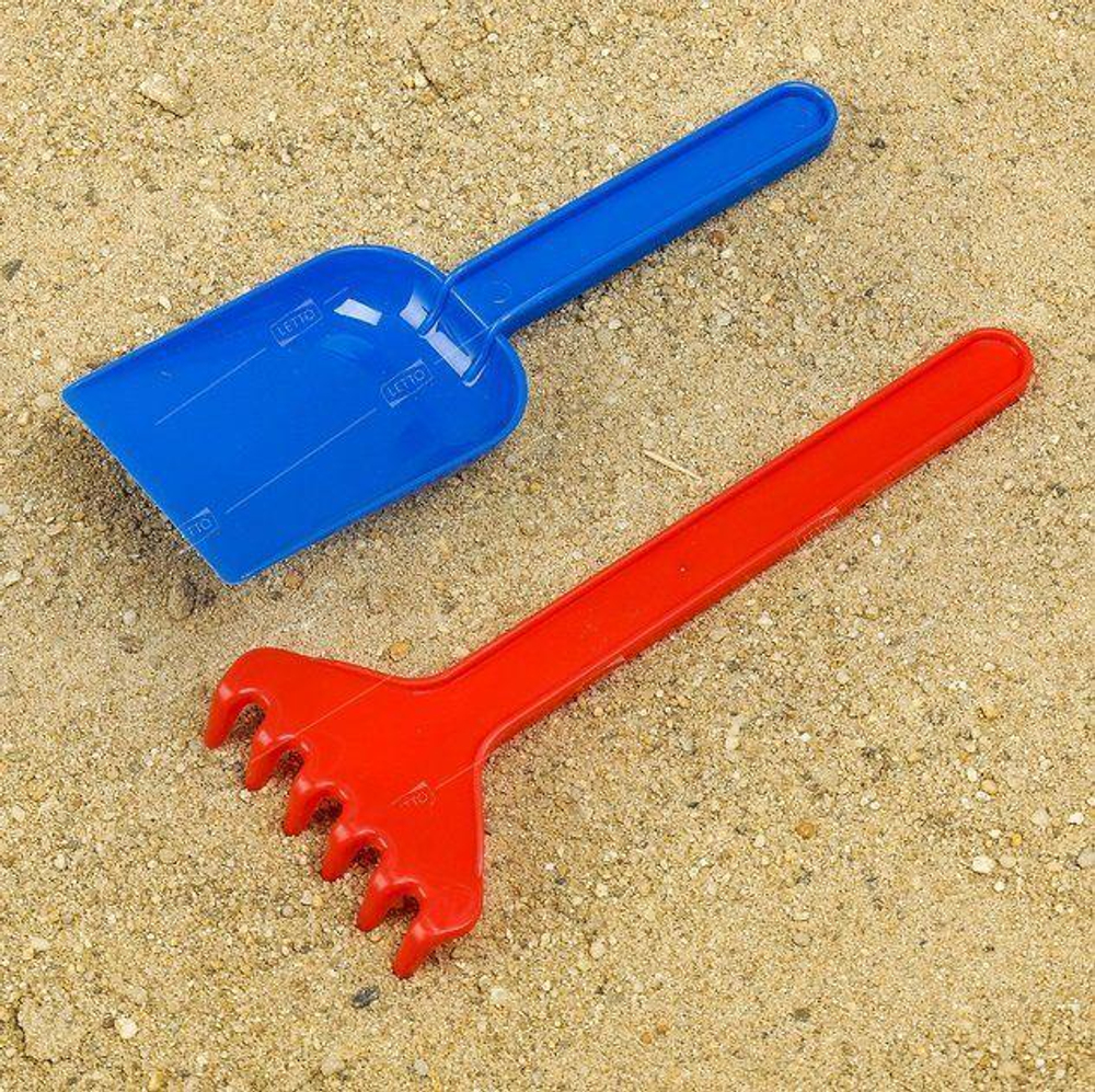 Набор для игры в песке, совок и грабли, цвета МИКС (Крошка Я)