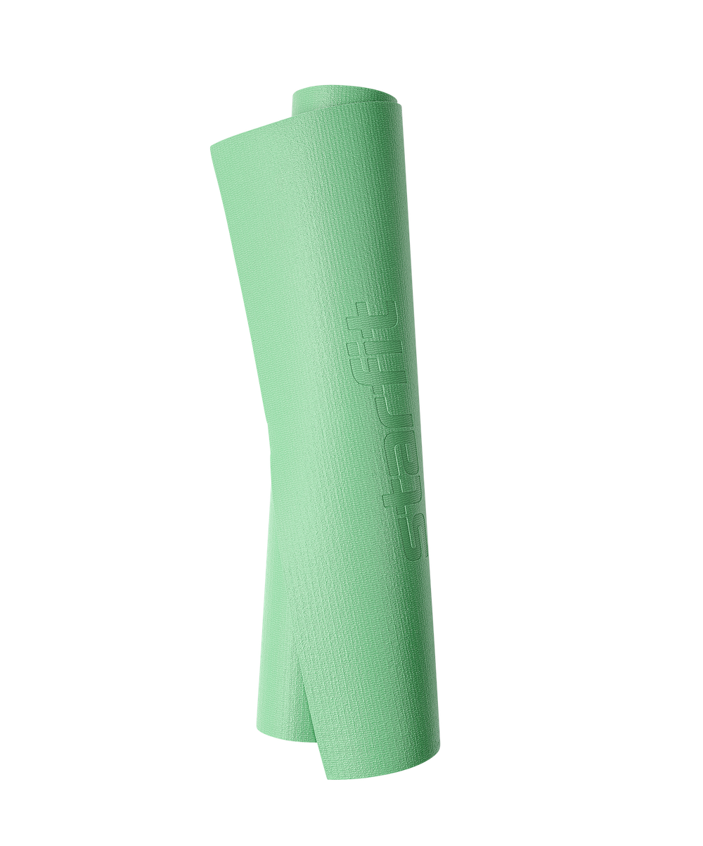 Коврик для йоги и фитнеса высокой плотности FM-103 PVC HD, 183x61x0,4 см, зеленый чай