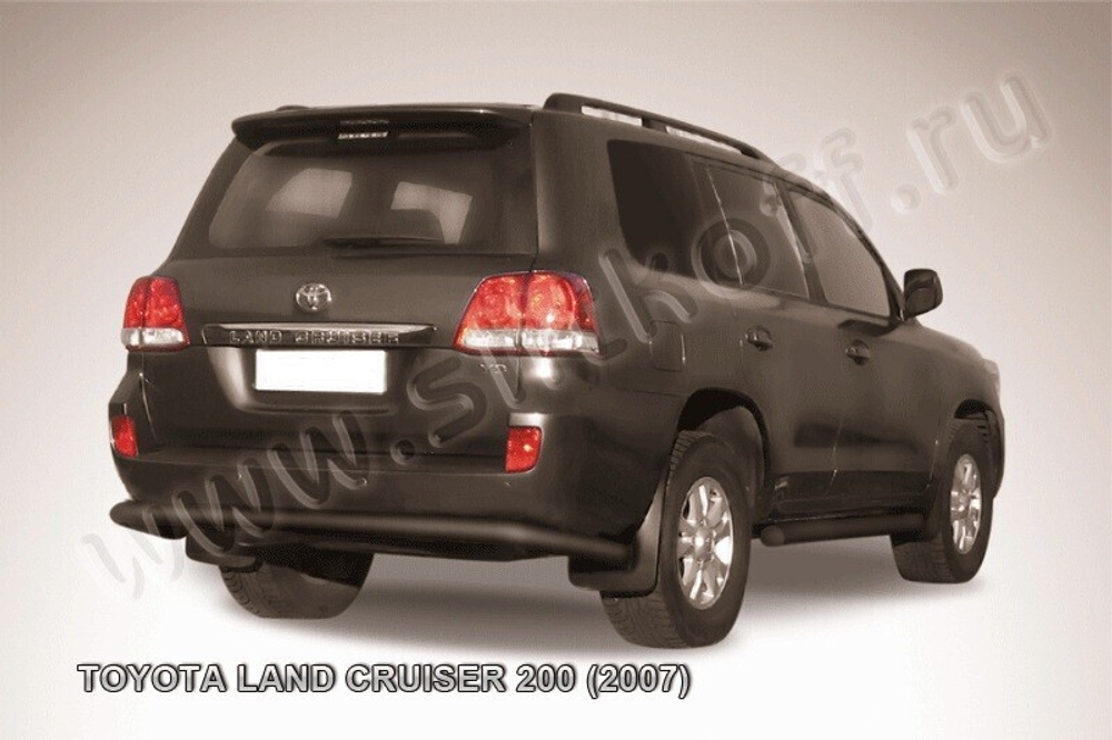 Защита заднего бампера (нержавейка) Toyota Land Cruiser 200 (2007-2012) d76 (черный)