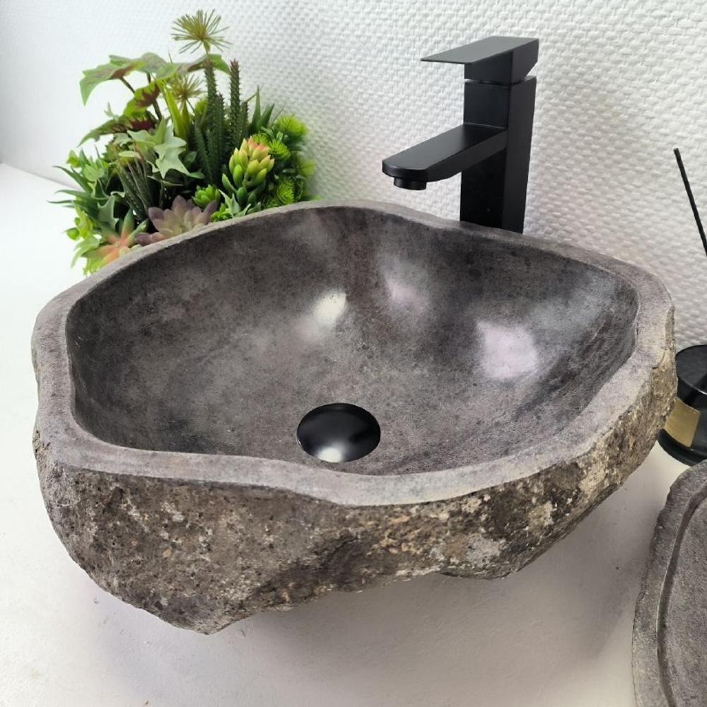 Раковина из речного камня RS-63621 (41*40*16) 0122