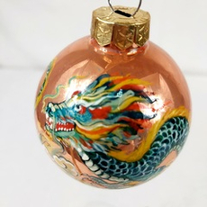 Шар новогодний с ручной росписью  Палех "Дракон"