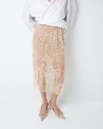 Юбка вышитая камнями и пайетками бежевый