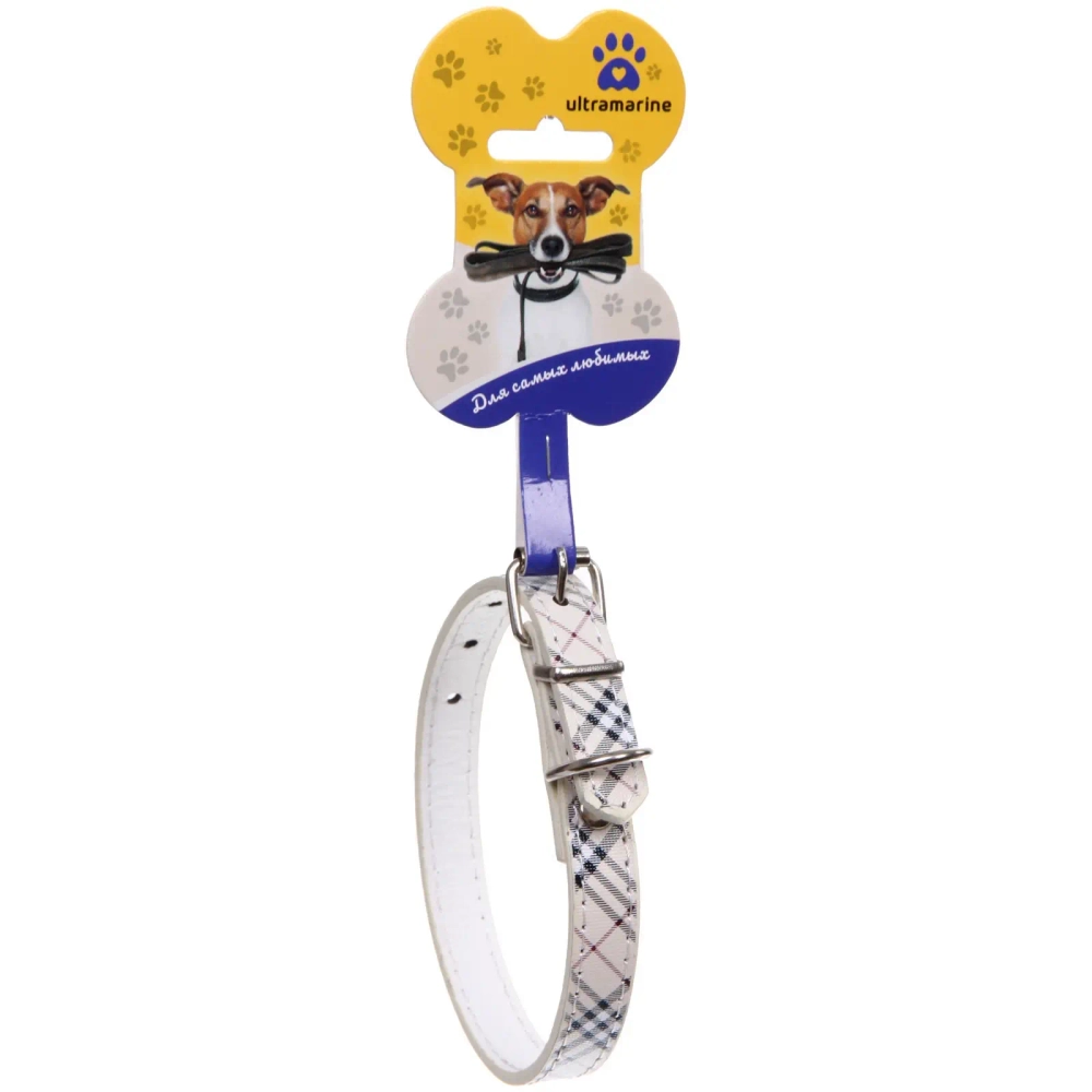 Ошейник для собак 1,5*37см «Шотландская клетка» цвет бежевый Ultramarine
