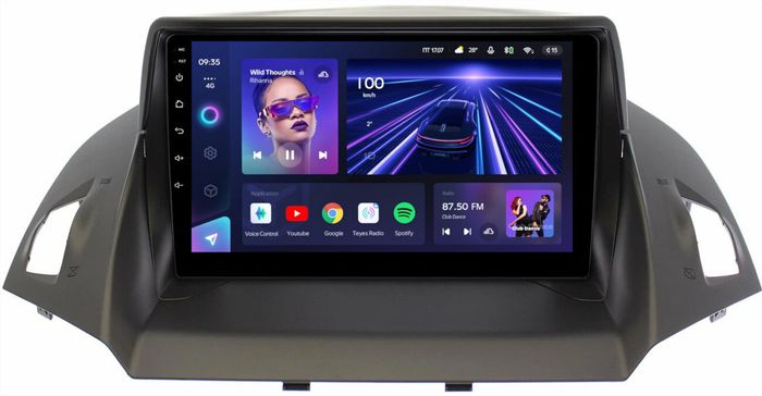 Магнитола для Ford Kuga 2 2012-2019 (без SYNC) - Teyes CC3 монитор 9" QLED на Android 10, Быстрая, CarPlay, 4G SIM-слот