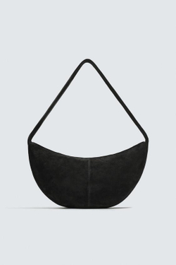 ZARA КОЖАНАЯ СУМКА, ЧЕРНЫЙ