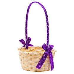 Корзина с лентой (бамбук) D19x Н9 HH32 ЗЕЛЁНАЯ