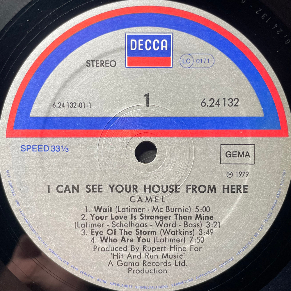 Camel ‎– I Can See Your House From Here (Германия)