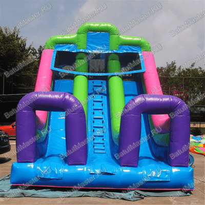 Детский надувной батут-горка "Двойной эффект-2" 9*4*6 м