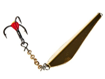 Блесна вертикальная зимняя Lucky John DOUBLE BLADE с цепочкой и тройником 50мм SG блистер