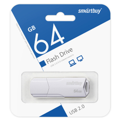 Память Smart Buy "Clue" 64GB, USB 2.0 Flash Drive, белый