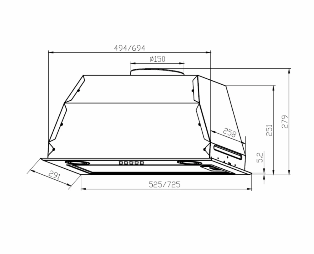 Вытяжка LEX GS BLOC P 600 IVORY LIGHT