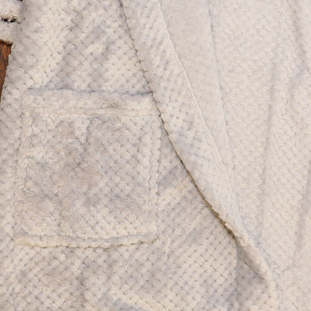 Халат унисекс, махр, 100%пэ, сер, универсальный, T2020-111