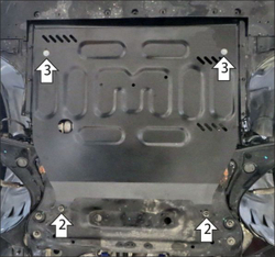 Защита картера двигателя, КПП. 1,5 мм, Сталь. для Geely Tugella 2020-н.в., Motodor.54205