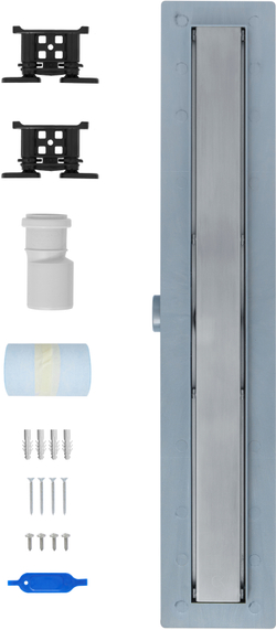 Душевой лоток CK DRAIN AQCP11-60 Plain 60 см, щелевая  решетка из нержавеющей стали, с рамкой