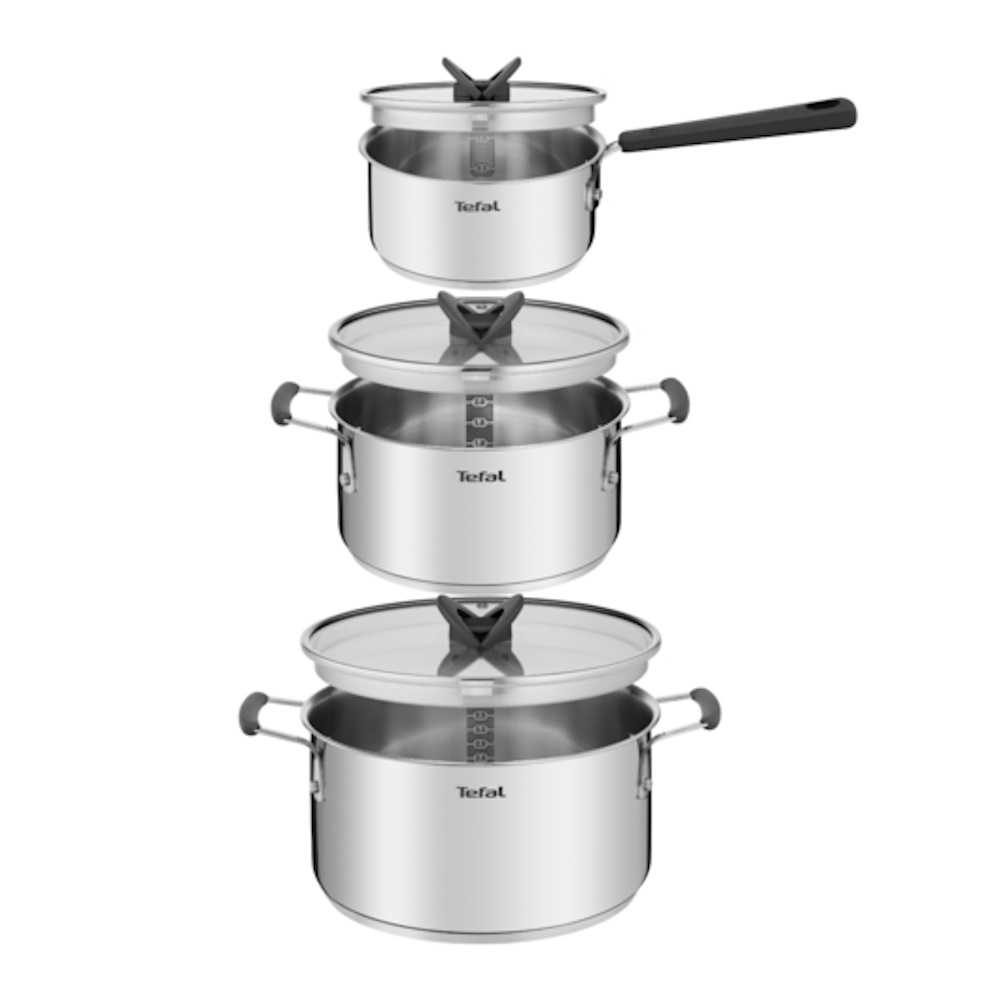Набор посуды Tefal Opti'Space 6 предметов 2,1/3/5,2л 18/20/24см G720S674