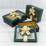 Коробка 29х21х9.5 см Набор 3 шт с окошком (Зеленый, Черный)