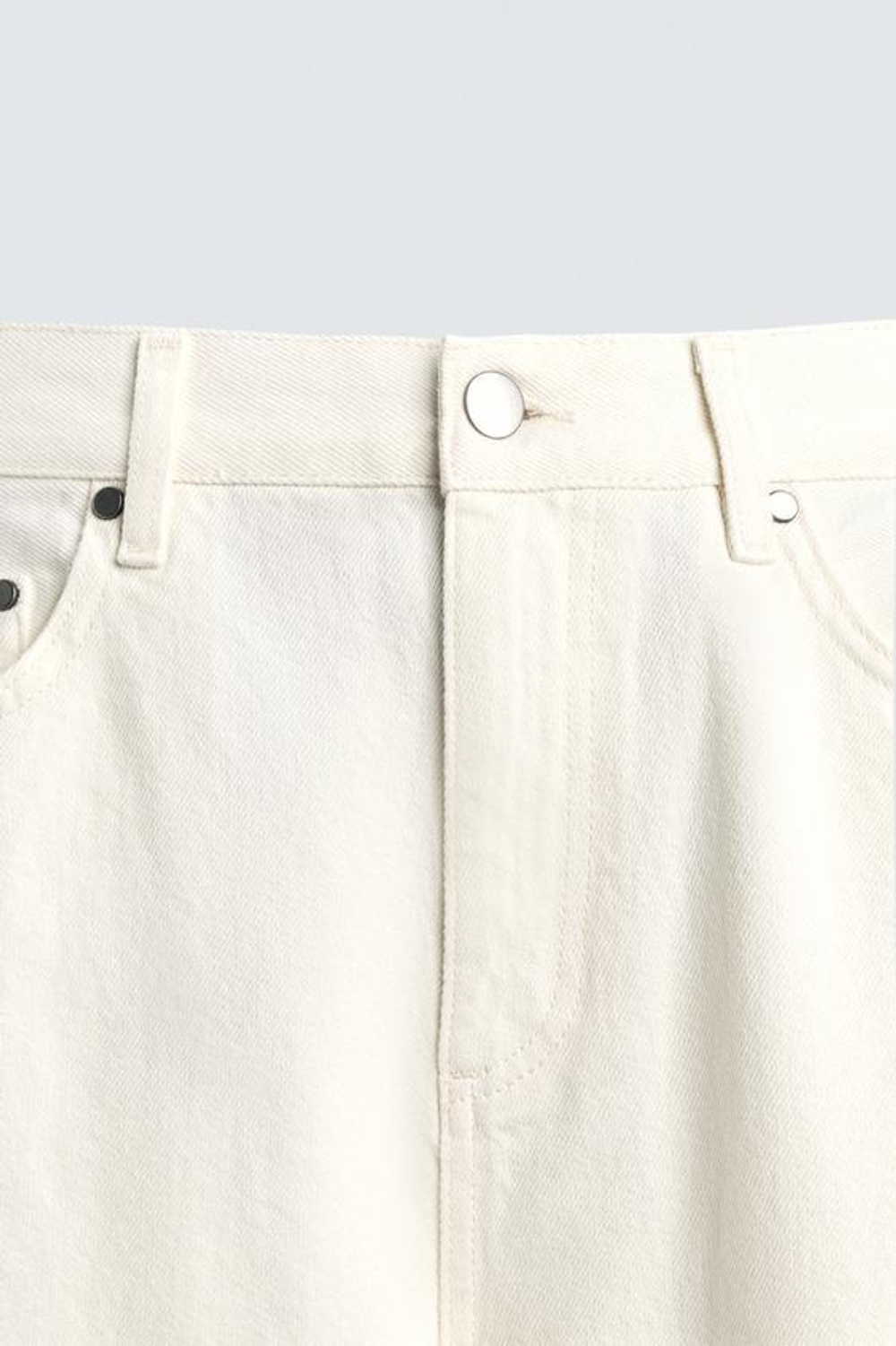 ZARA ДЖИНСЫ TAPERED WIDE FIT, ЖЕЛТОВАТО-БЕЛЫЙ