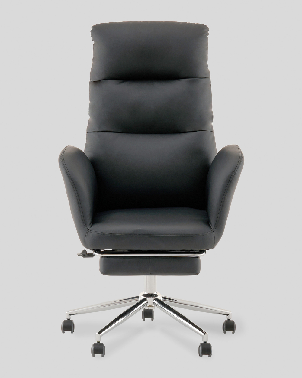 Кресло руководителя TopChairs Solid с оттоманкой черный
