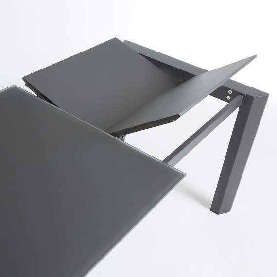 Стол Atta 140 (200) x90 темно-серый, стекло