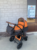 Коляска-трансформер Sweet Kids 608 2в1 Коричневая на черной раме