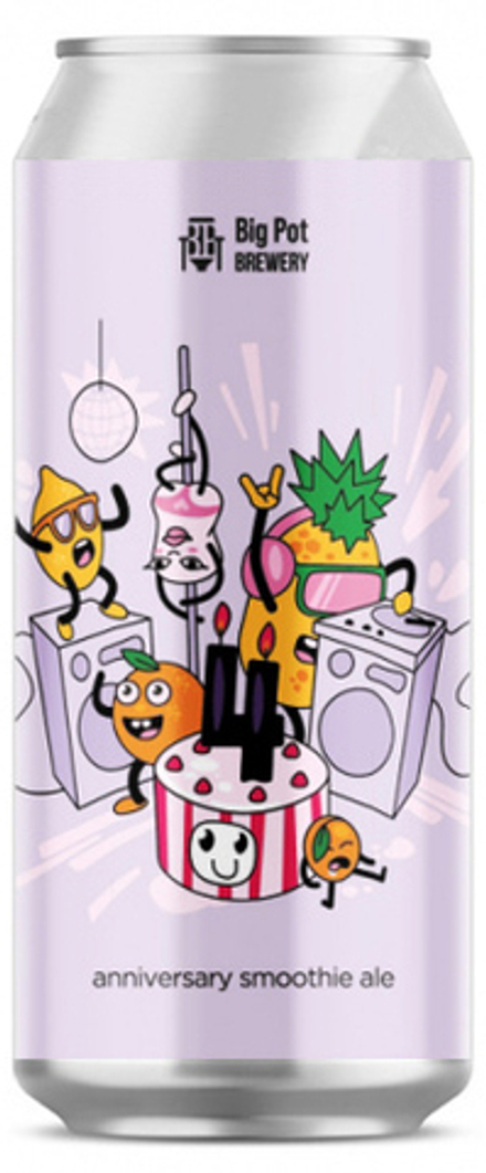 Пиво Биг Пот 4 Анниверсари Смузи Эль / Big Pot 4 Anniversary Smoothie Ale 0.45 - банка